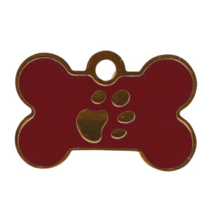 Klein Botje Met Pootafdruk Rood Met Gouden Rand